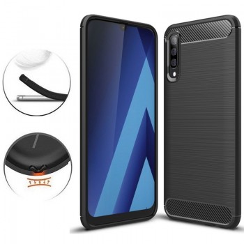 Juodas silikoninis carbon dėklas (Samsung A50/A30S)